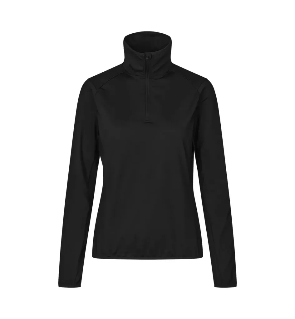 GEYSER stretch trainer · ¼ zip · dames – Zwart