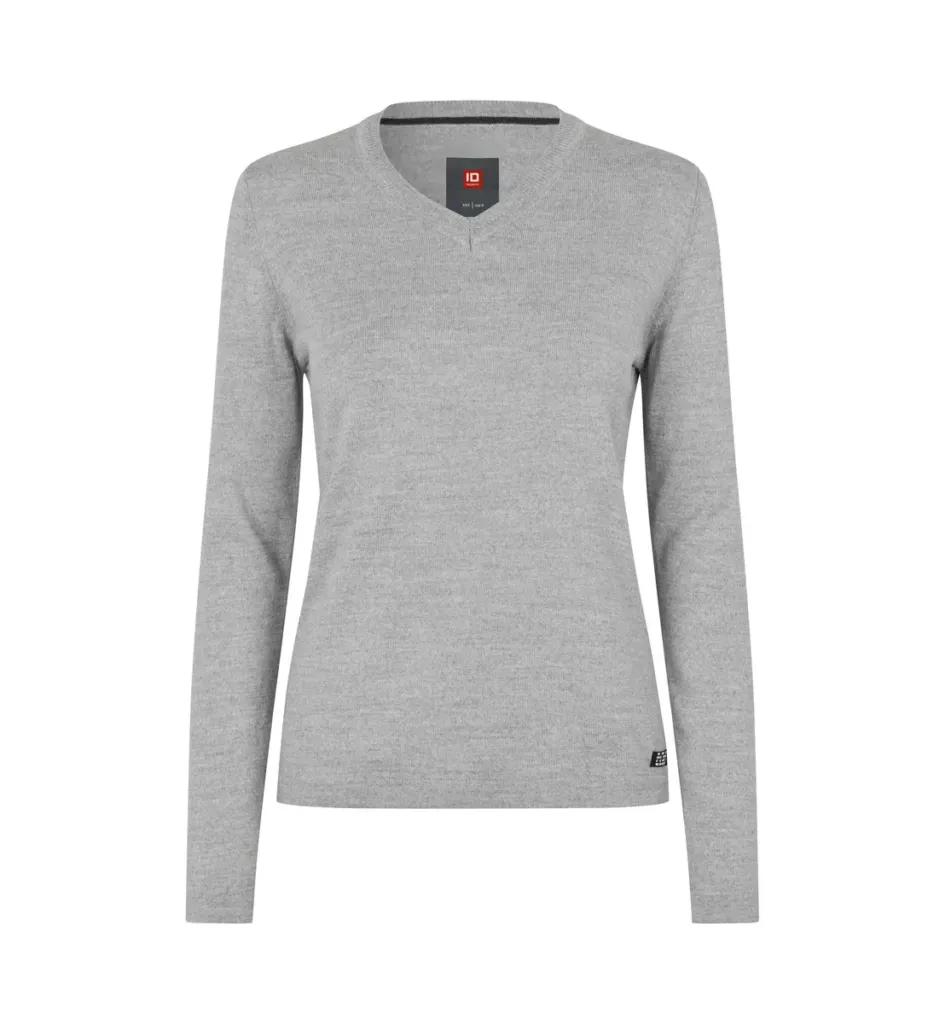 SEVEN SEAS The knit · v-neck · dames – Lichtgrijs Gemêleerd