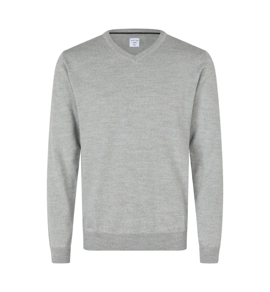 SEVEN SEAS The knit · v-neck – Lichtgrijs Gemêleerd