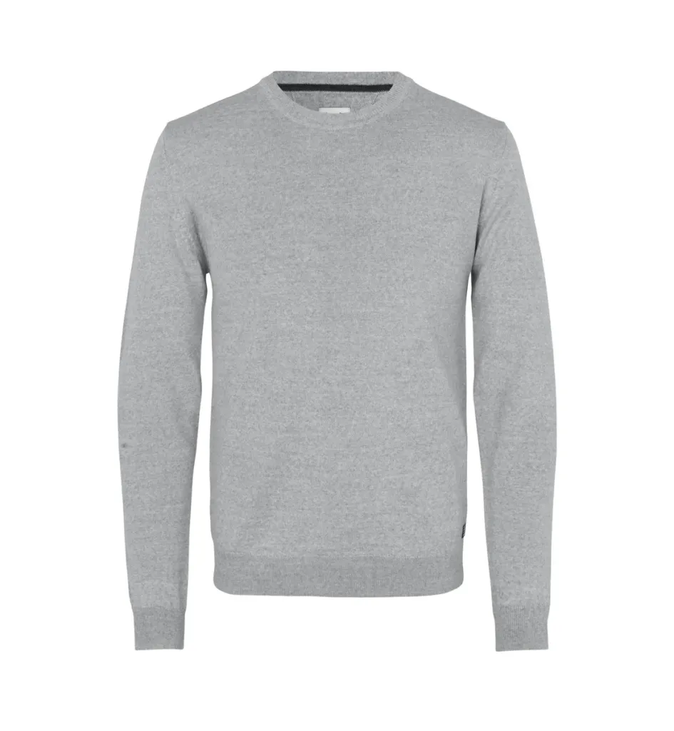 SEVEN SEAS The knit · o-neck – Lichtgrijs Gemêleerd