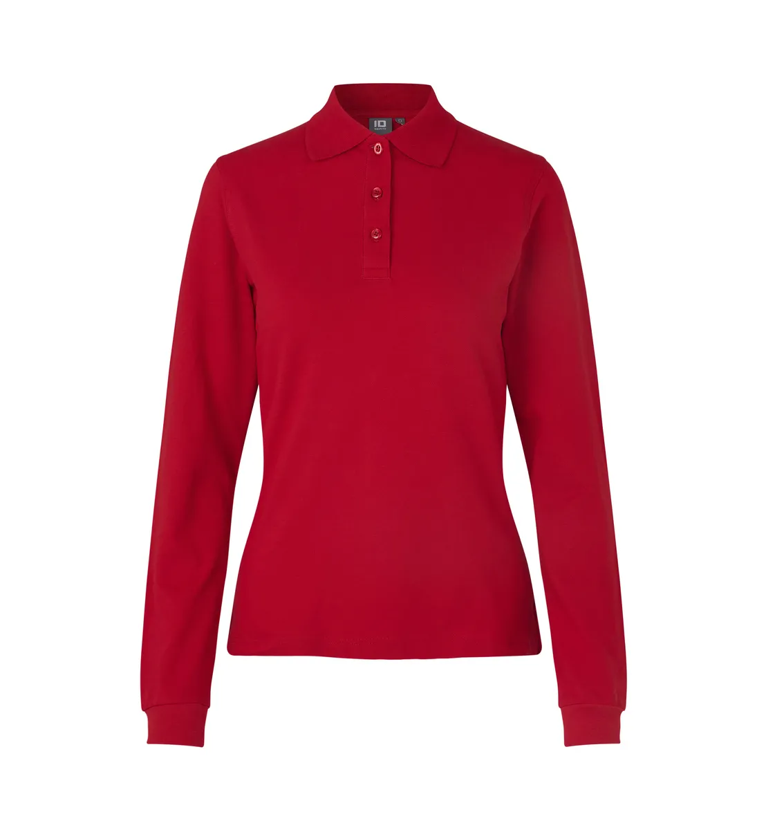 Poloshirt met lange mouw · stretch · dames – Rood