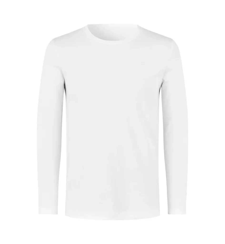 Interlock T-shirt · biologisch · lange mouw – Wit