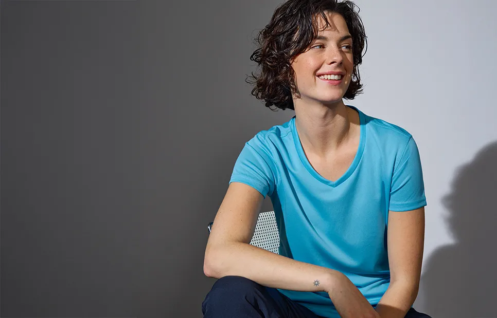 YES Active T-shirt · dames – Cyan