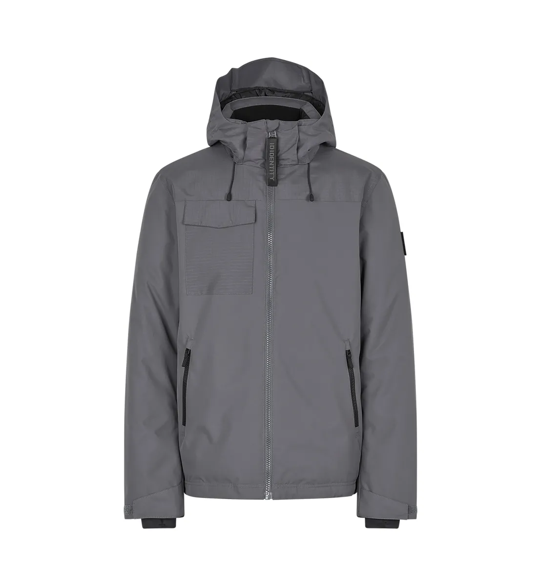 Gewatteerde winterjas met capuchon – Silver Grey