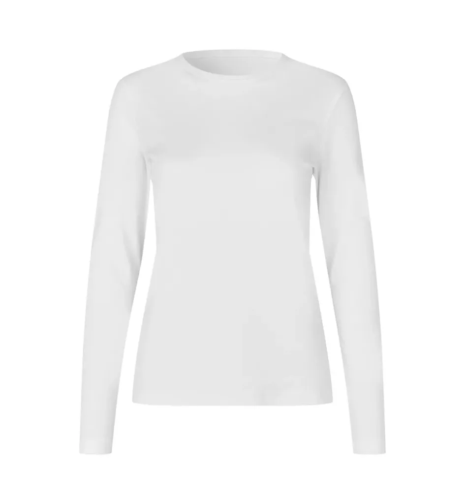 Interlock T-shirt · biologisch · lange mouw · dame – Wit