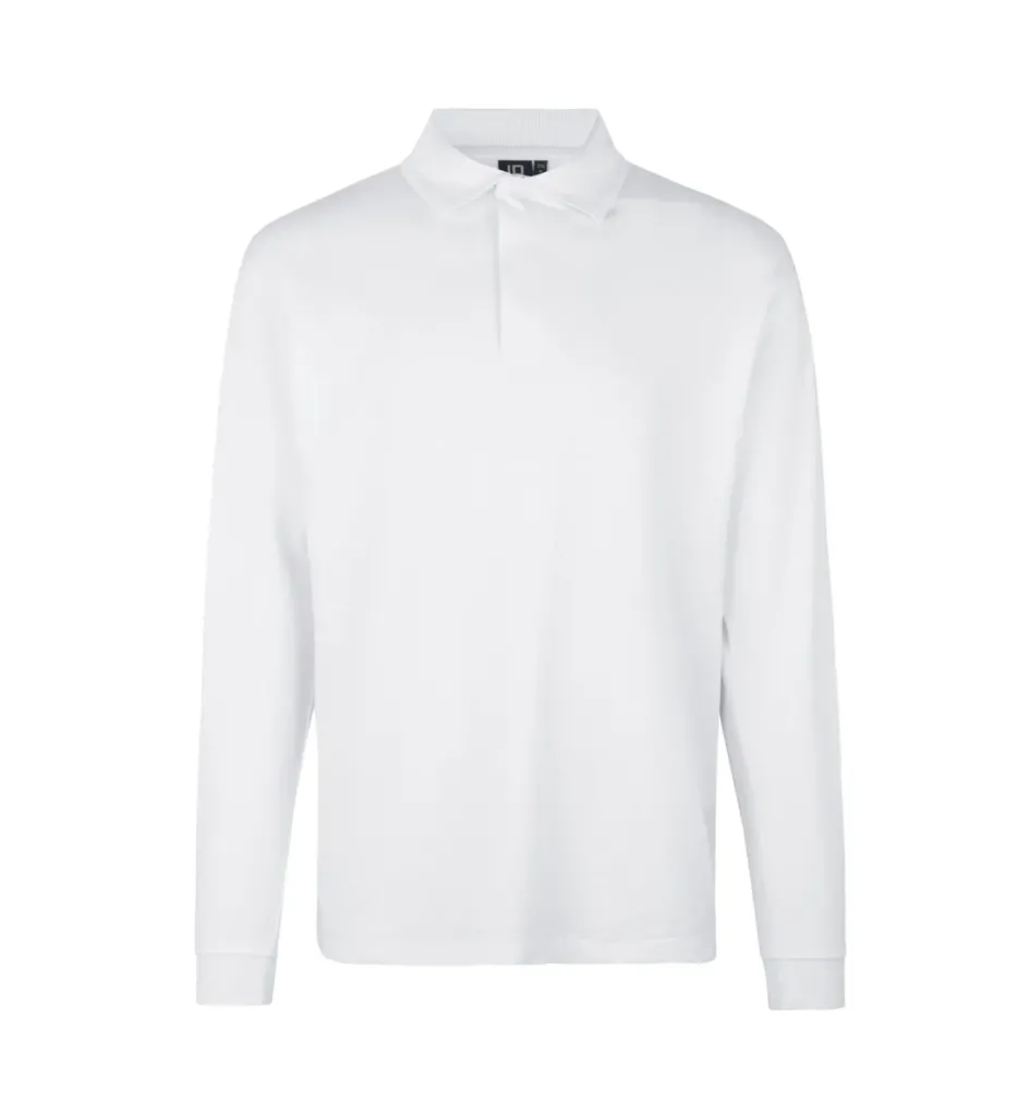PRO Wear poloshirt met lange mouw · drukknoop – Wit