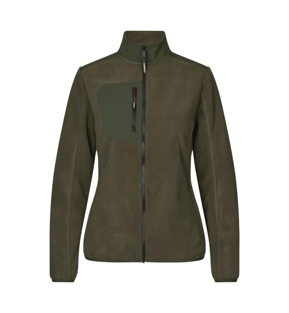Bonded fleece jas · dames – Olijf