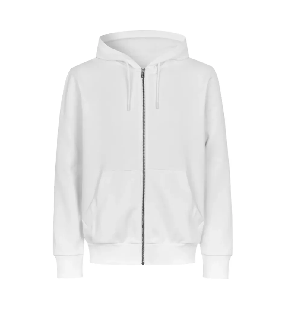 Hoodie · biologisch · met rits – Wit
