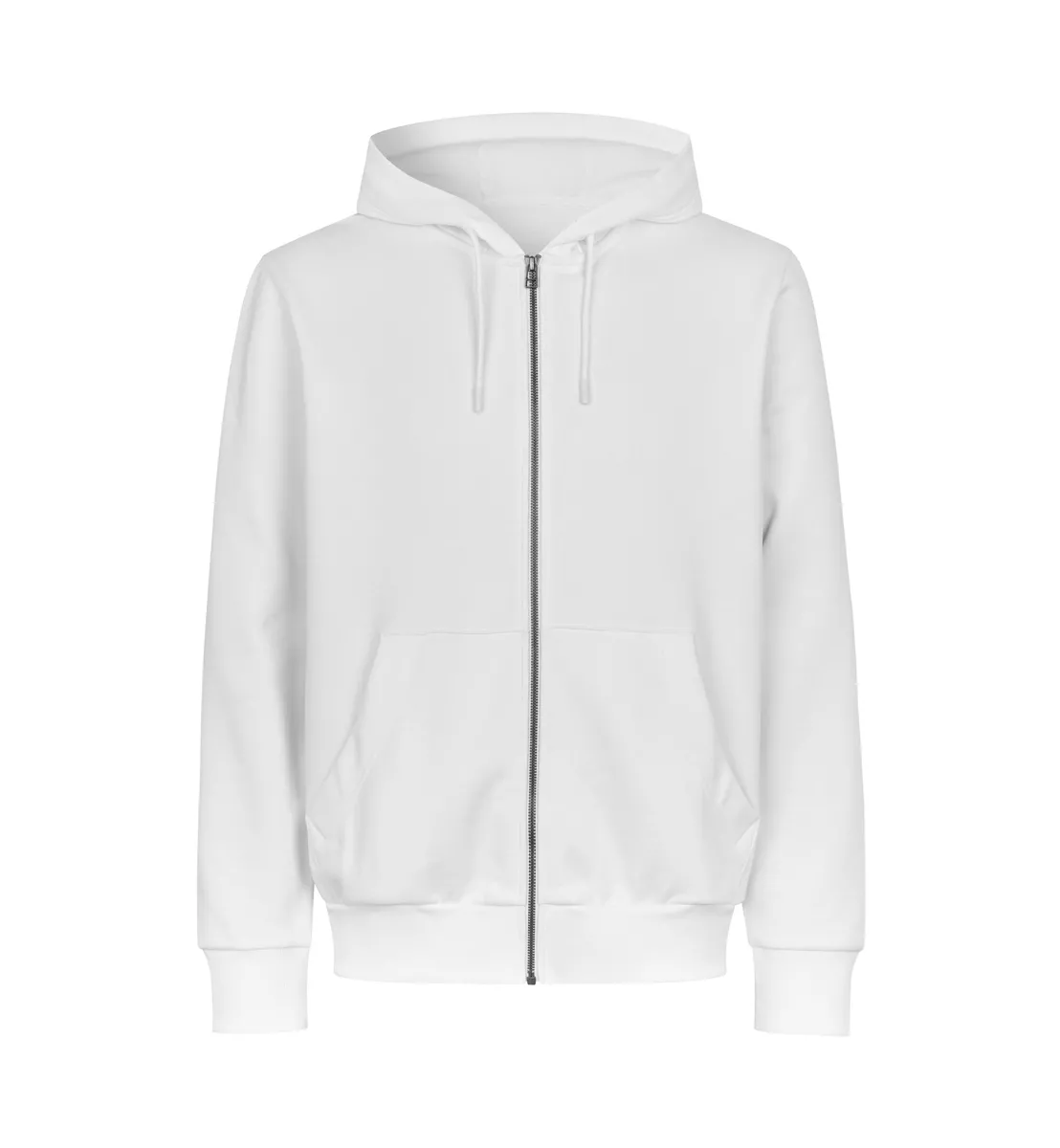 Hoodie · biologisch · met rits – Wit