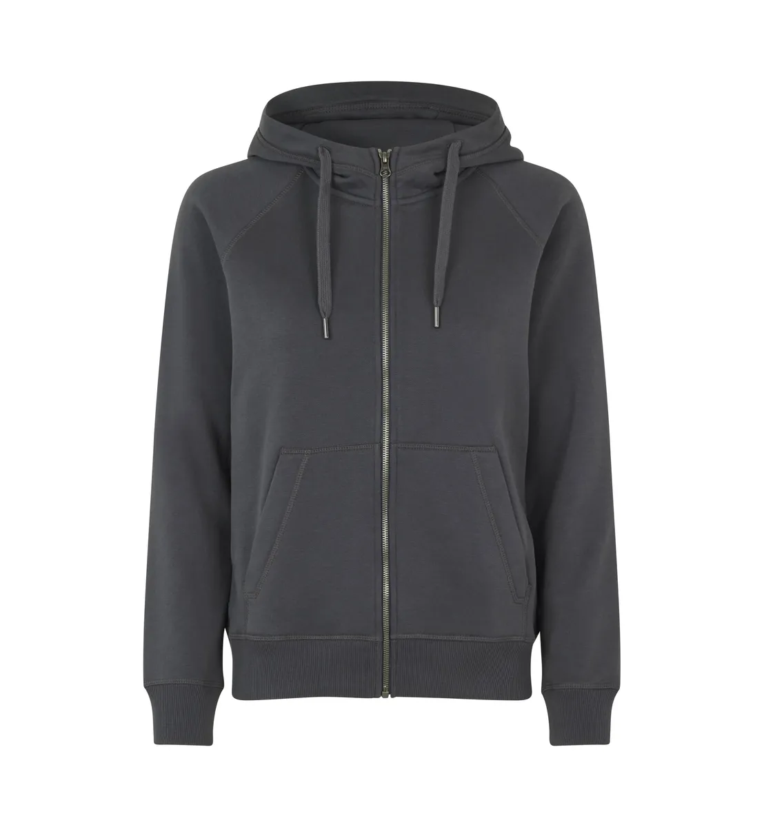 CORE hoodie · met rits · dames – Houtskool