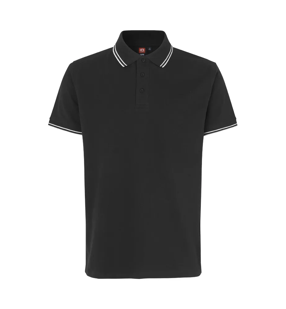 Contrast poloshirt · stretch – Zwart