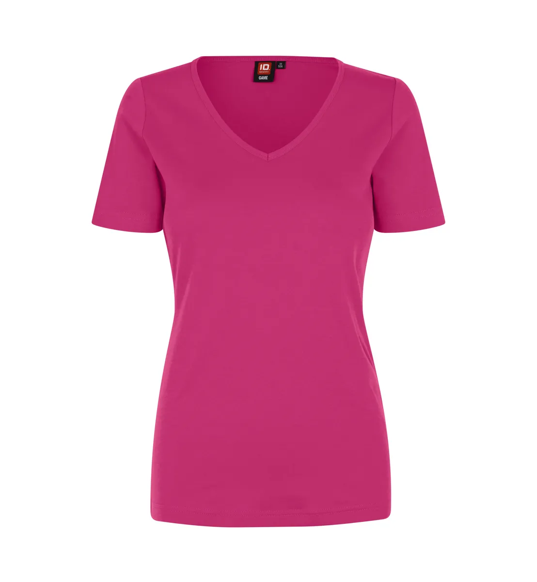 Interlock T-shirt · v-hals · dames – Roze
