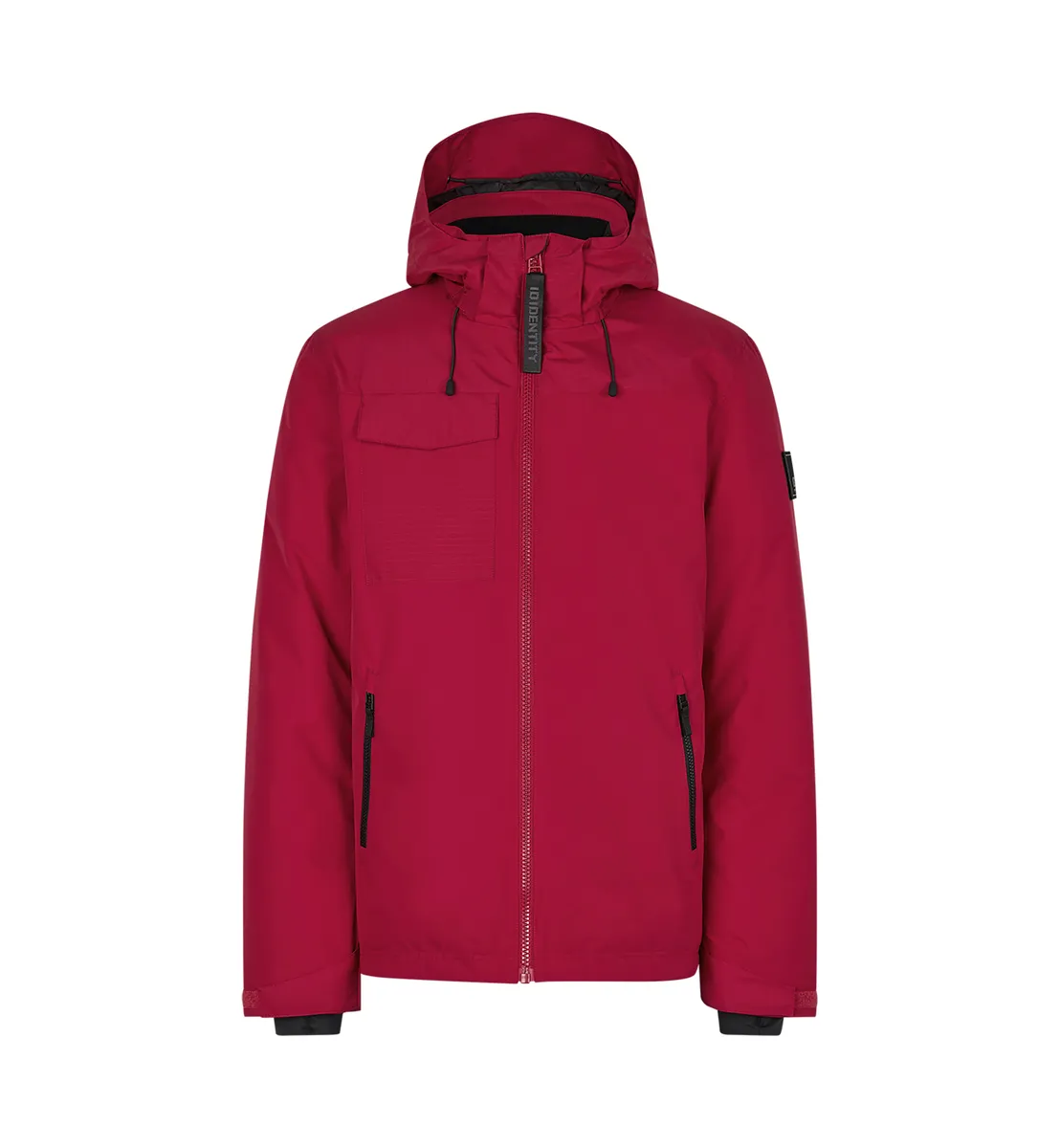 Gewatteerde winterjas met capuchon – Rood