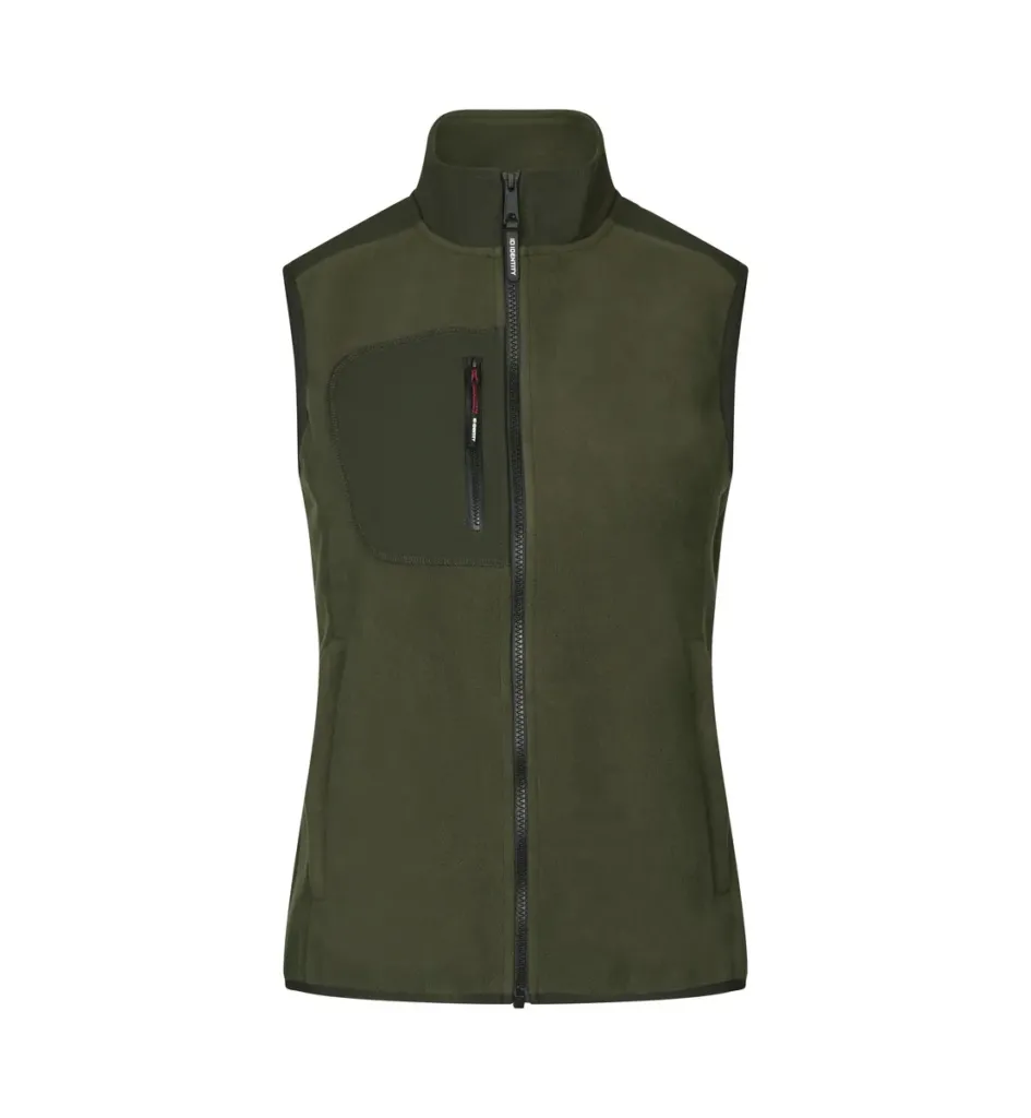 Bonded fleece vest · dames – Olijf