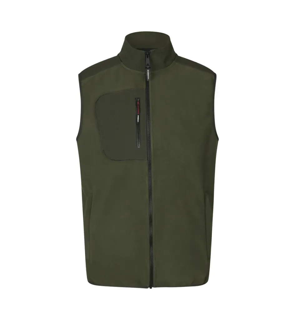 Bonded fleece vest – Olijf