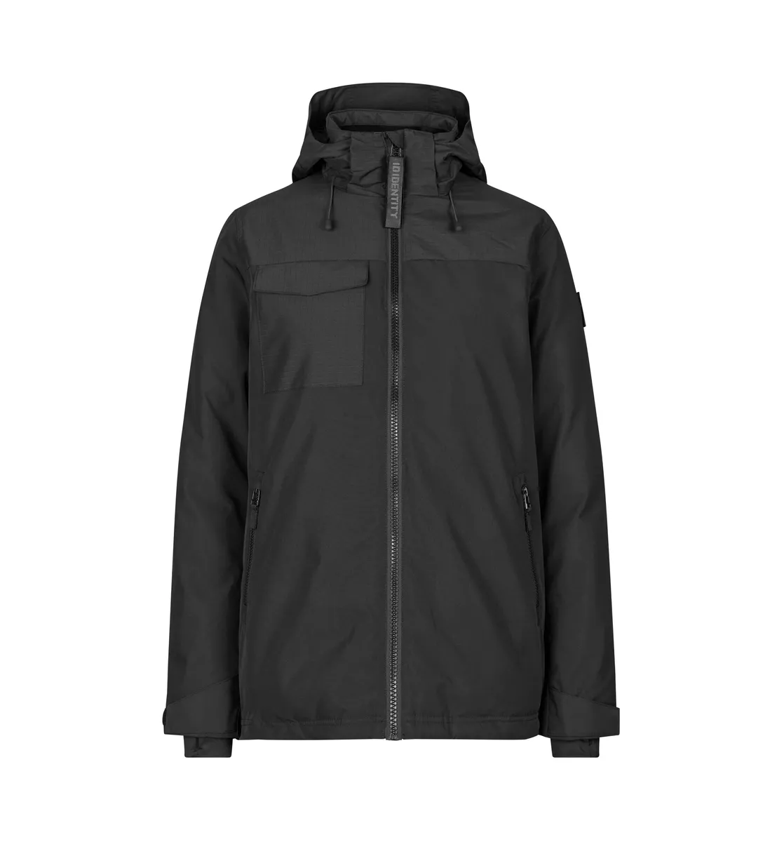 Gewatteerde winterjas met capuchon · dames – Zwart