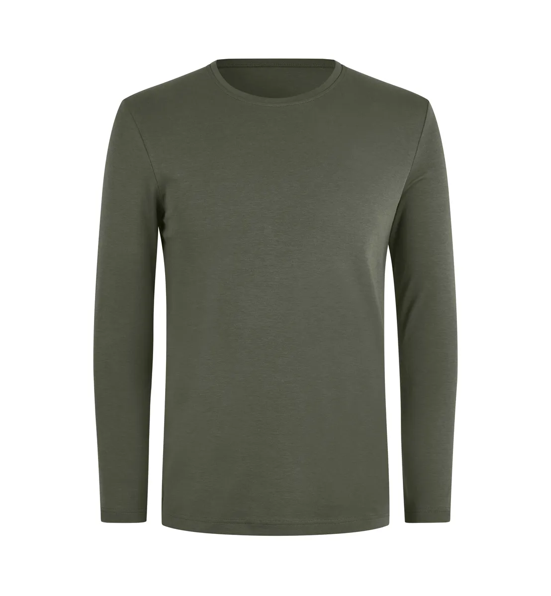 Interlock T-shirt · biologisch · lange mouw – Bosgroen