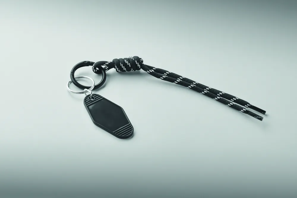 Keybraid · Sleutelhanger gevlochten touw – Zwart