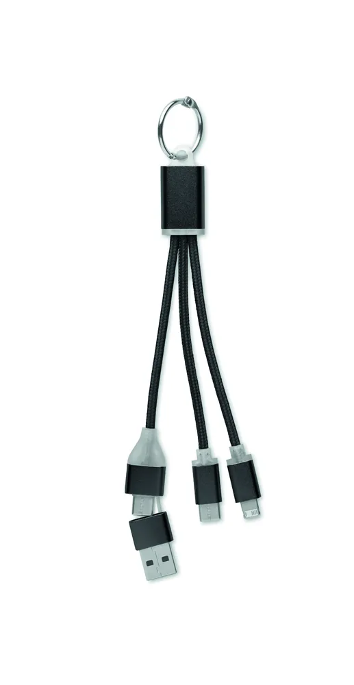 Blue · 4 in 1 oplaadkabel type C – Zwart