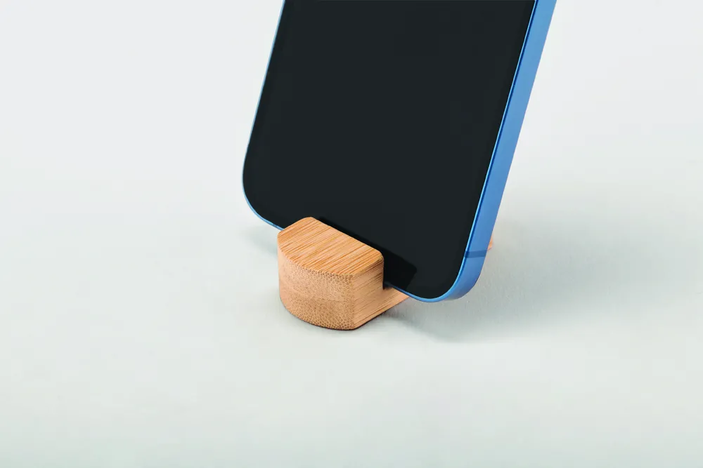 Poy · Mini bamboe telefoonhouder – Hout
