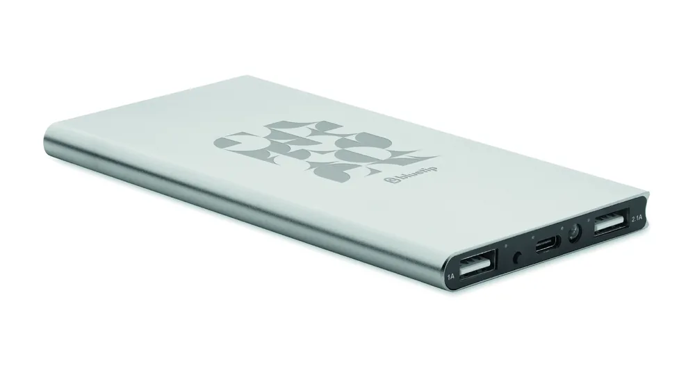 Powerflat8C · Powerbank 8000 mAh – Mat zilver