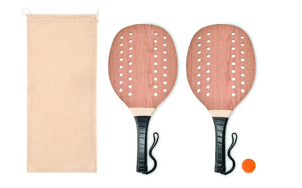 Palas · Rozenhout strand tennis set – Hout