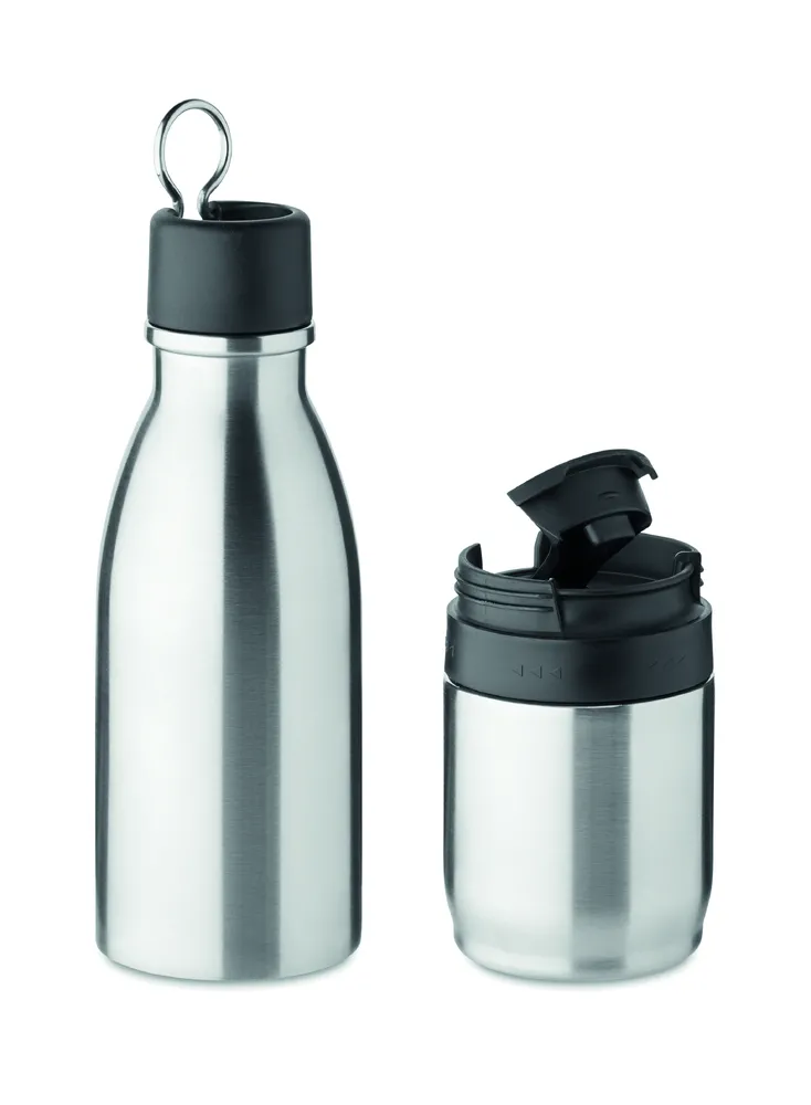 Atera · 2-in1 dubbelwandige fles 500ml – Mat zilver