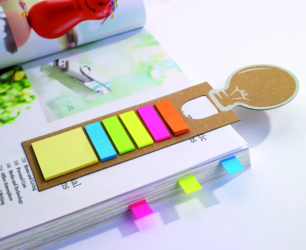 Idea · Boekenlegger met memoblaadjes – Beige