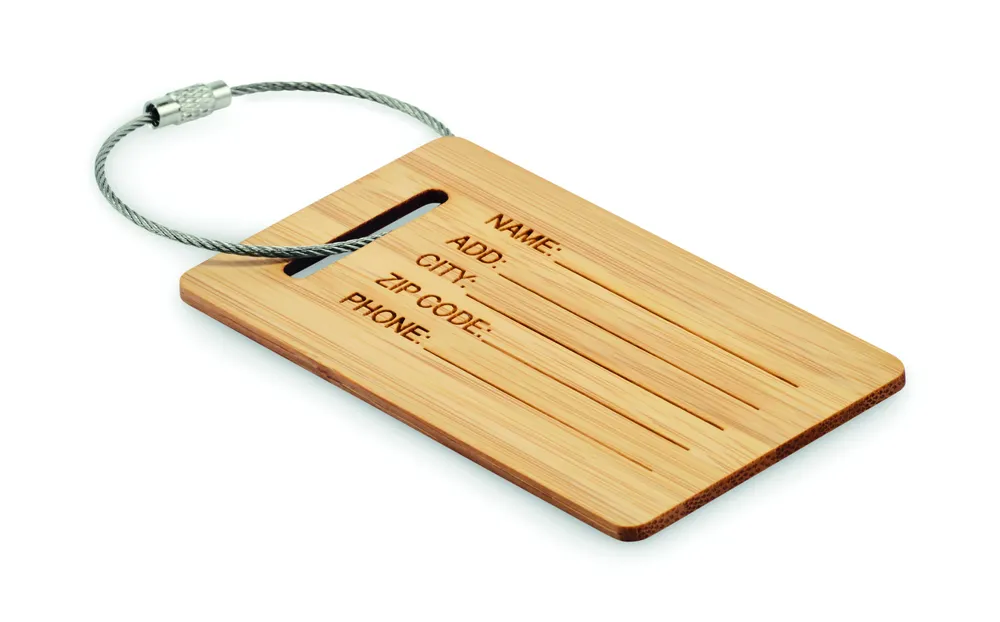 Mio · Bamboe bagagelabel – Hout