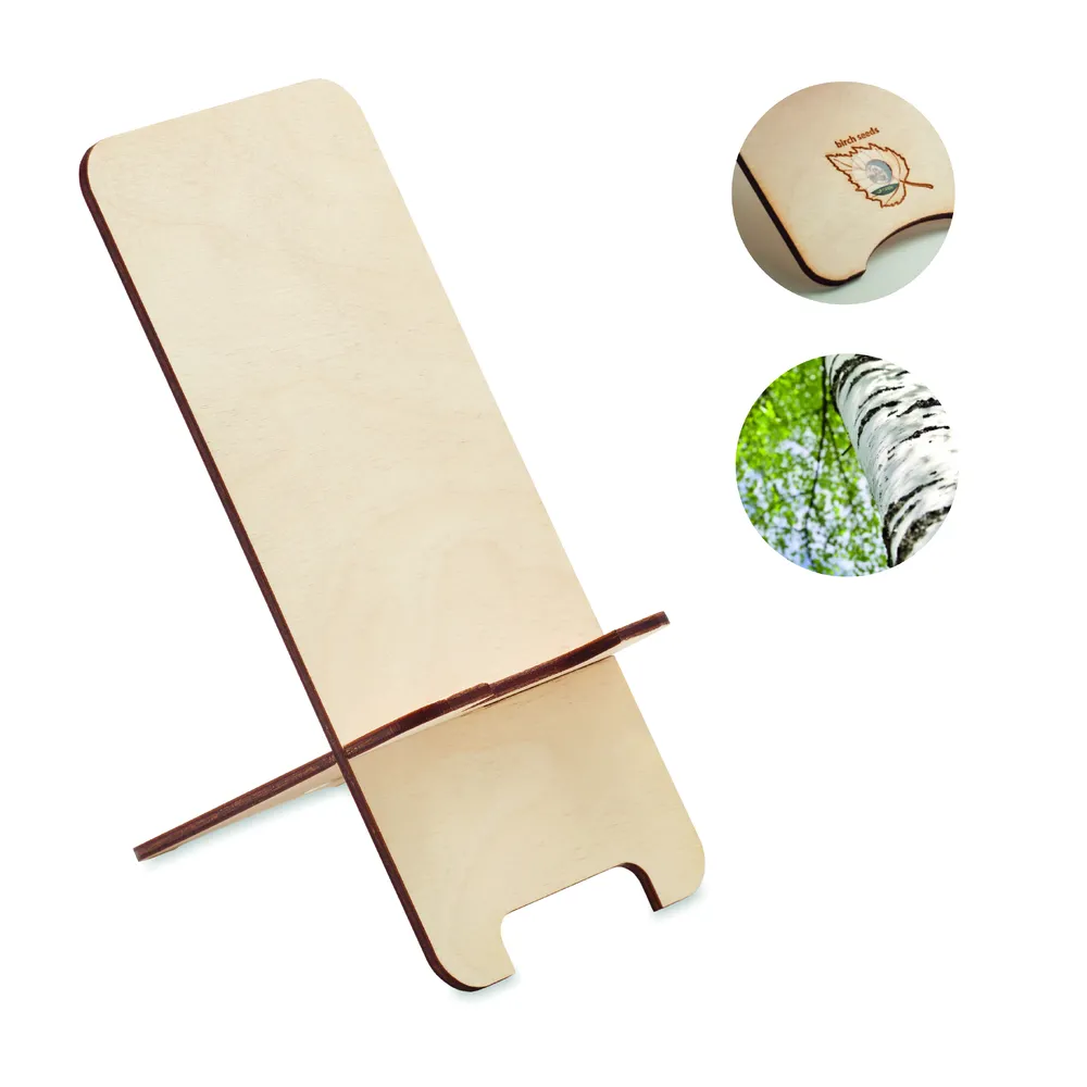 Grouw Stand · Dennenhouten telefoonhouder – Hout