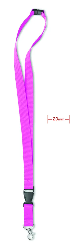 Lanyard, metalen haak. 20 mm – Fuchsia