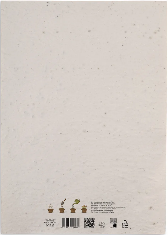 Asidi · A4 zaadpapier wilde bloemen – Wit