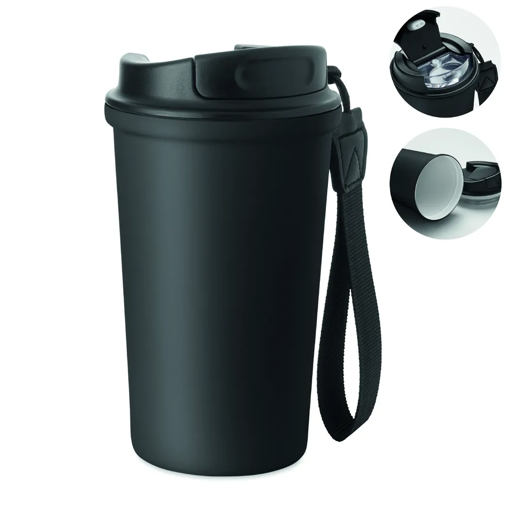 Nakano · Gerecycled stalen beker 400ml – Zwart