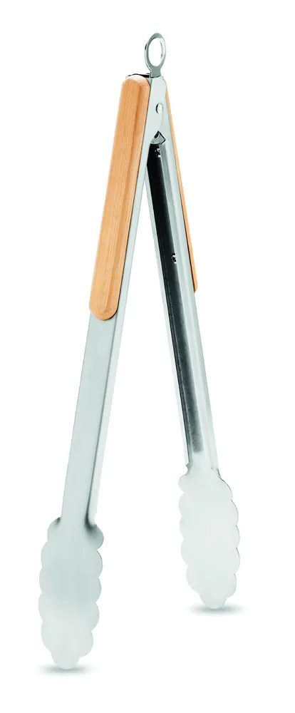 Iniq · Roestvrijstalen barbecue tang – Hout
