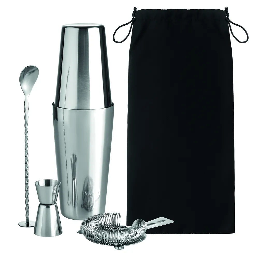 Boston · Cocktail set – Glanzend zilver