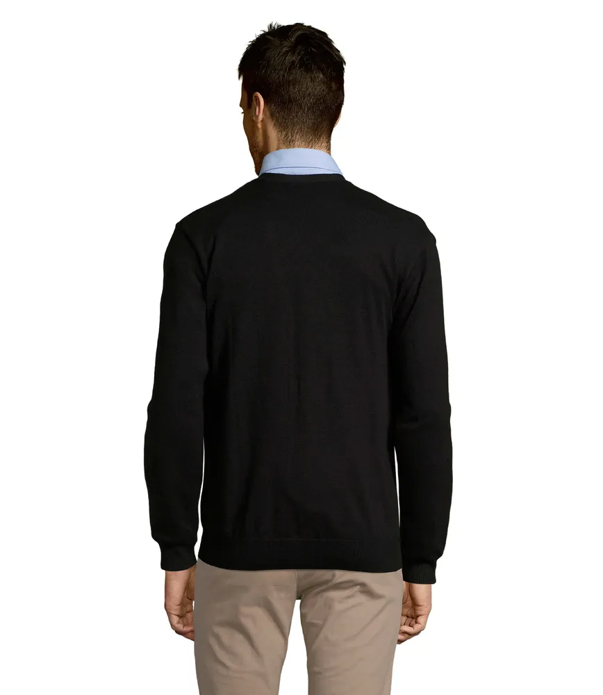 Golden Men V-Neck Cardigan – Zwart