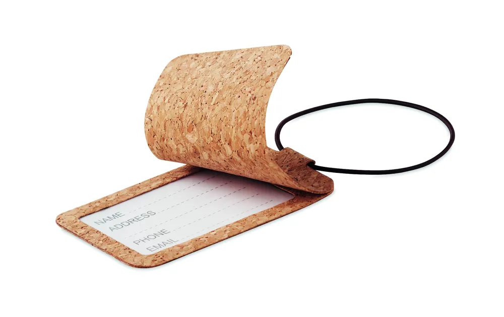 Ovalis · Bagagelabel van kurk – Beige