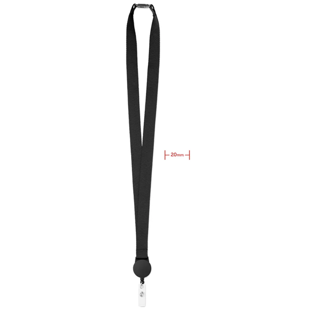 Zip Lanyard · Lanyard met badgehouder – Zwart