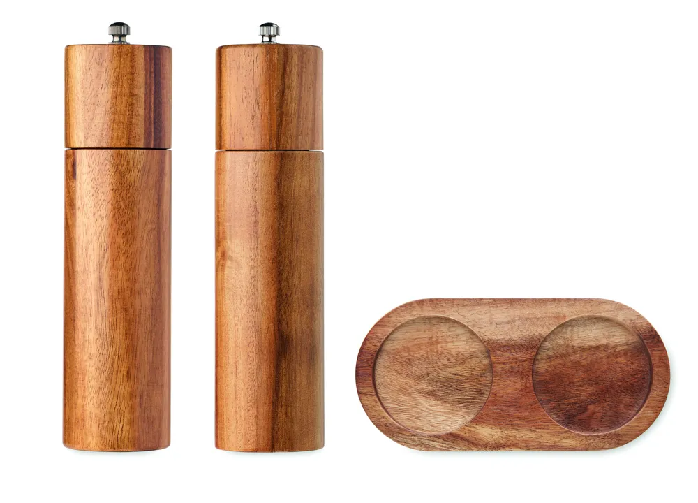 Tucco Set · Acacia peper- en zoutmolens – Hout