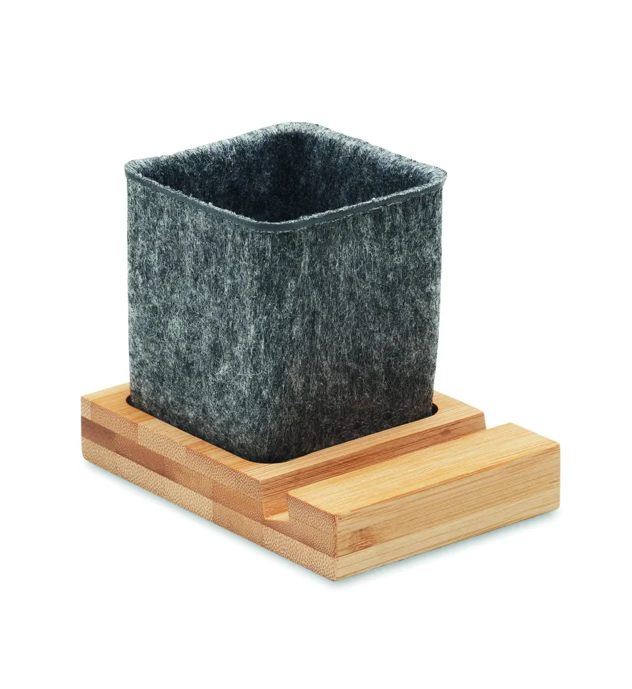 Orostan · RPET vilt pen- en telefoonhouder – Hout