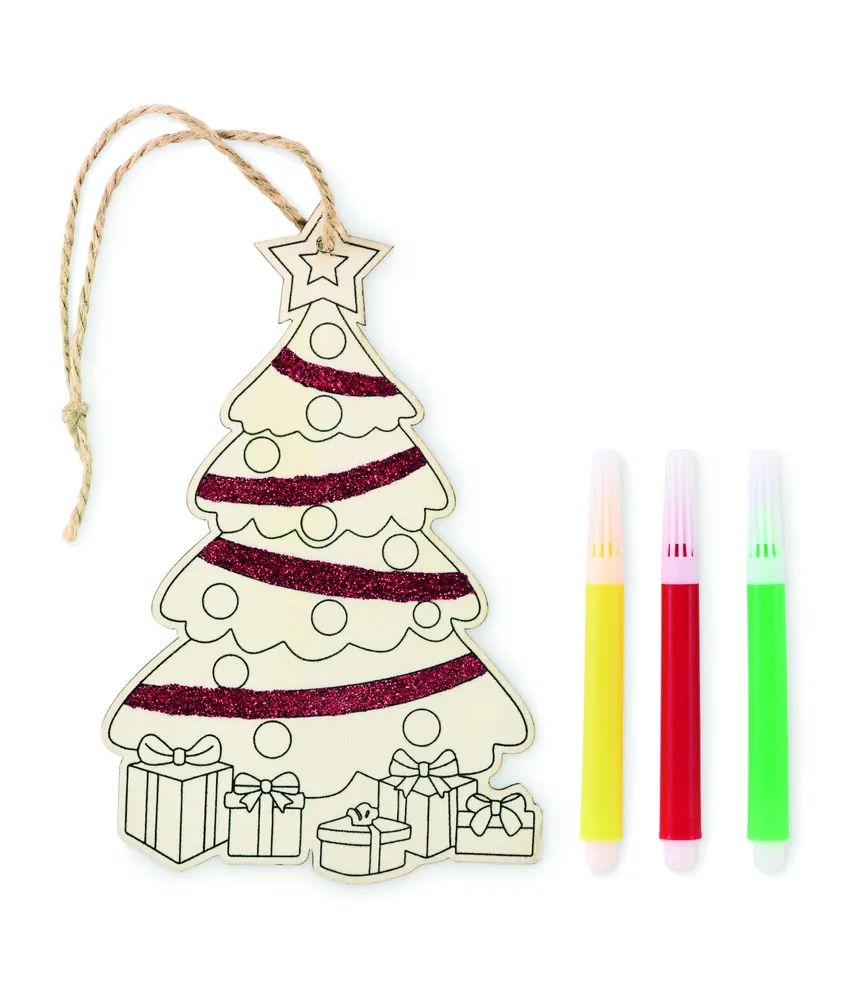 Colortree · Kerstboom ornament – Hout