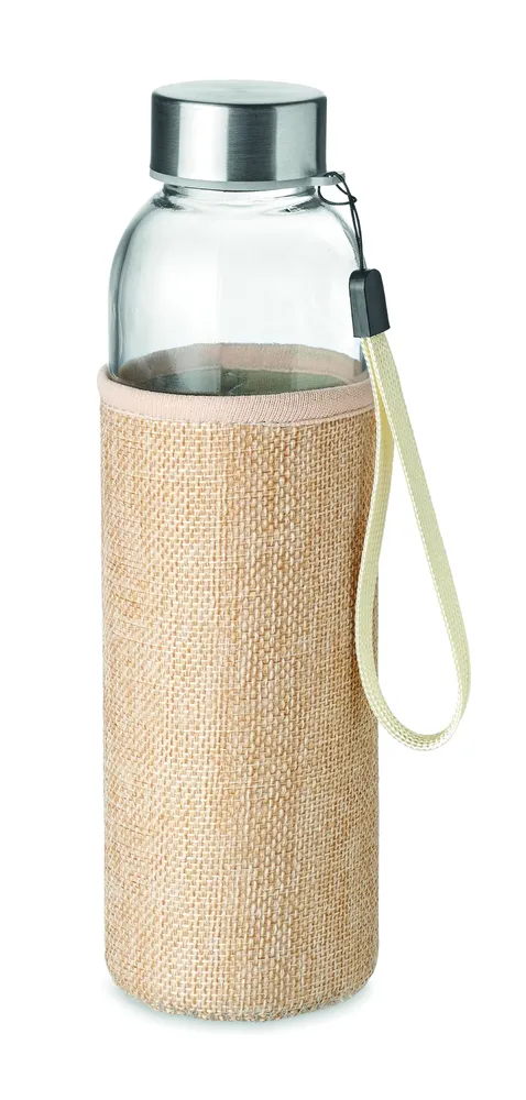 Utah Touch · Glazen drinkfles in tasje – Beige