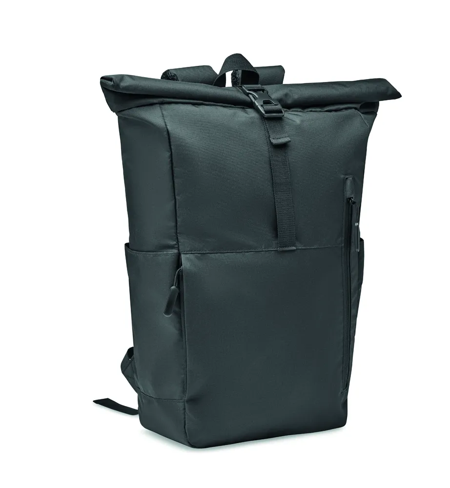 Valley Rollpack · 300D RPET rolltop rugzak – Zwart