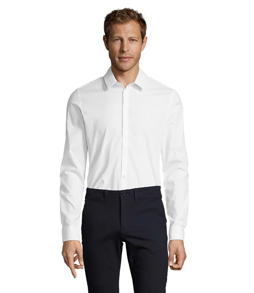 Blake Men Stretch Shirt – Wit