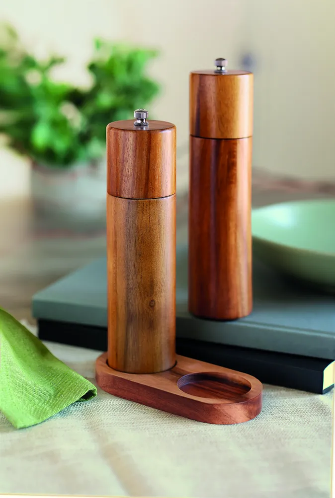 Tucco Set · Acacia peper- en zoutmolens – Hout