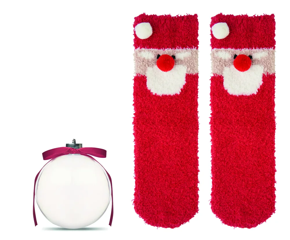 Snug L · Kerstman sokken balornament – Rood