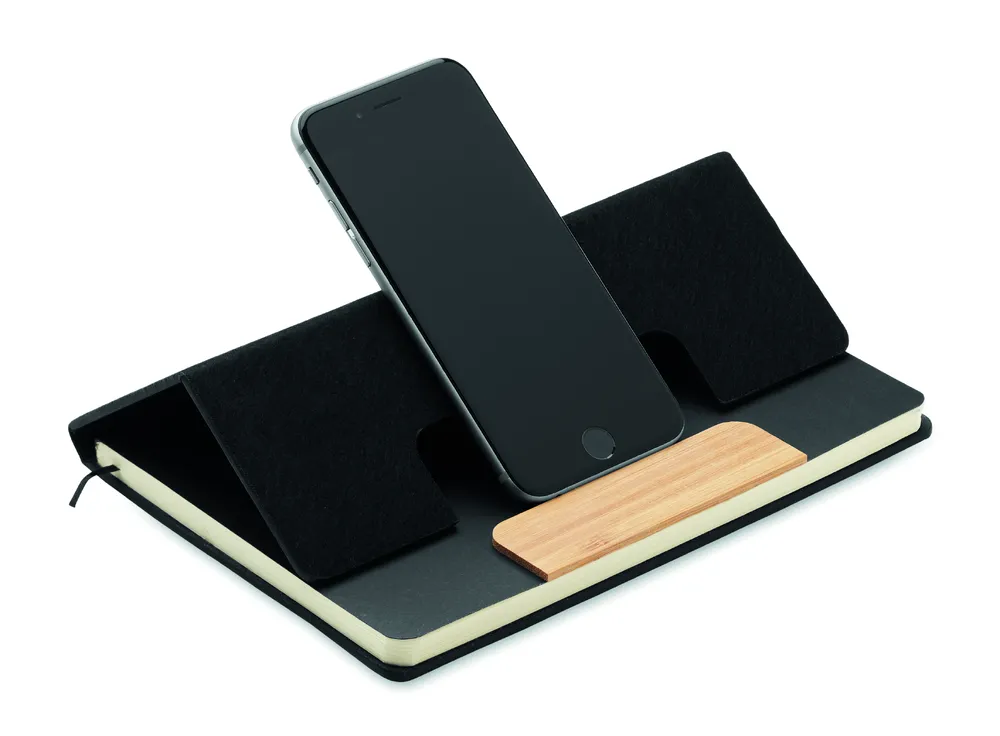 Notemix · Set notitieblok telefoonhouder – Zwart