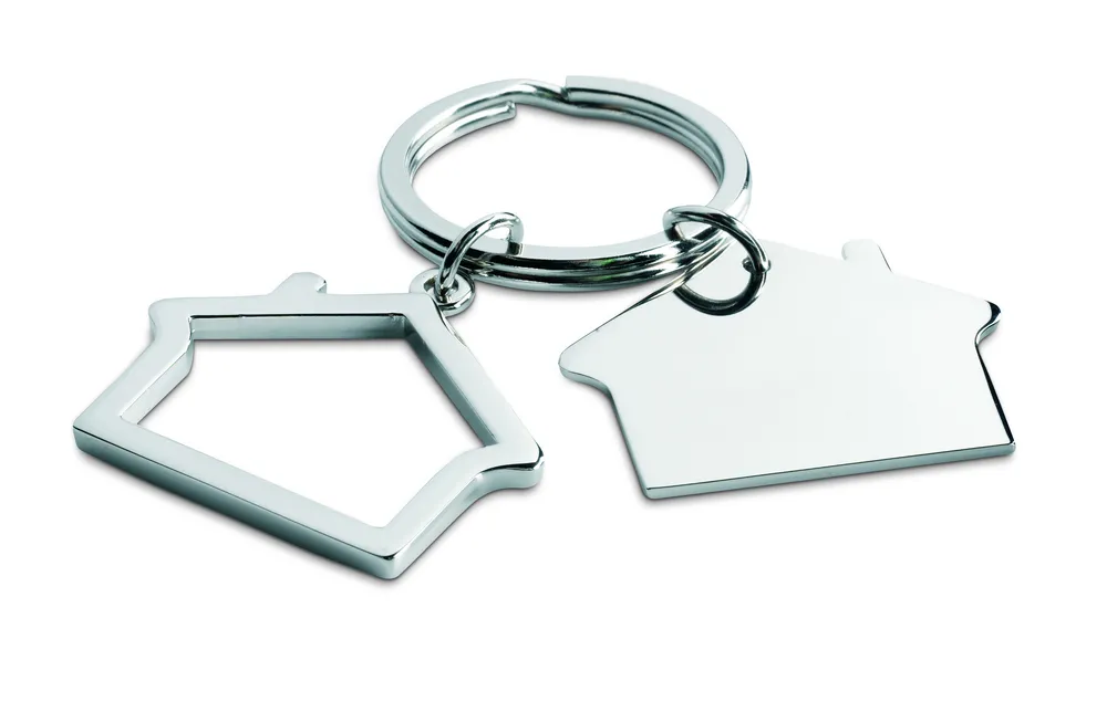 Sniper · Sleutelhanger in huisvorm – Glanzend zilver