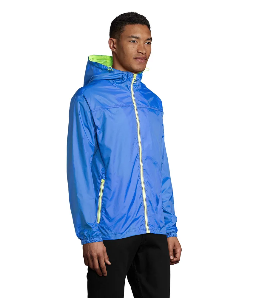 Skate Lined Windbreaker – Royal/neon yellow