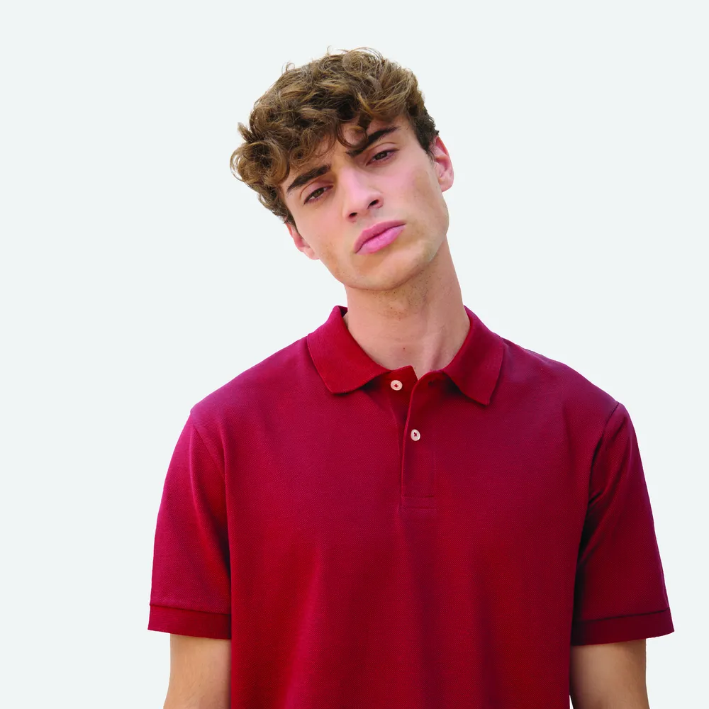 Pacific Heren Polo – Folk red twin
